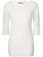 Ermanno Scervino Embroidered Lace Detailed Sweater - White