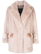 Blancha - Boxy Mink Fur Coat - Women - Cotton/mink Fur/viscose/merino - 42, Grey, Cotton/mink Fur/viscose/merino