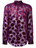 Junya Watanabe Comme Des Garçons Vintage Polka Dot Sheer Shirt, Size: Xs, Pink/purple