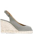 Castañer Slingback Wedge Espadrilles, Women's, Size: 36, Grey, Rubber/cotton/straw
