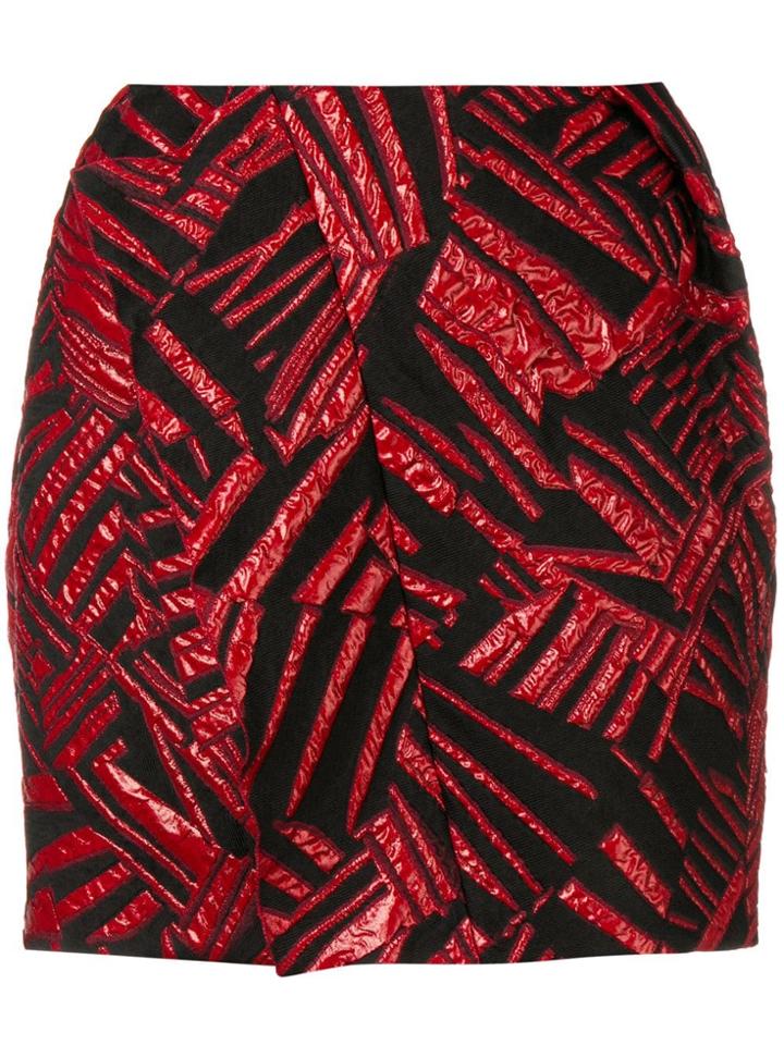 Carmen March Short Textured Skirt - Black