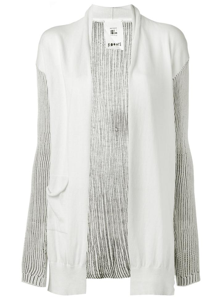 Lost & Found Rooms Knitted Sleeves Jacket, Women's, Size: Small, White, Cotton