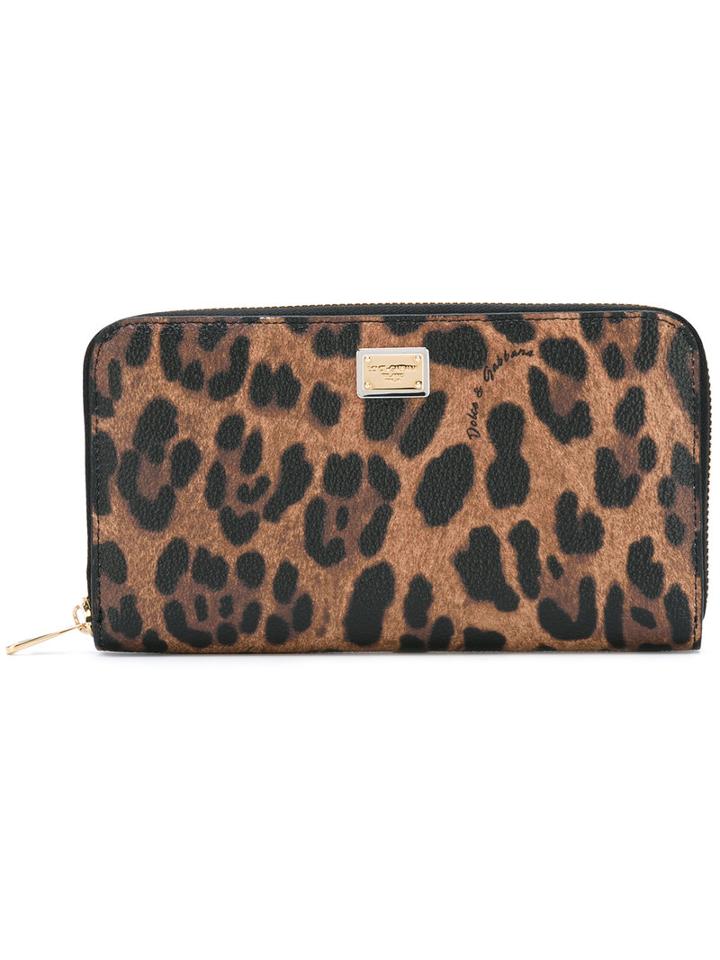 Dolce & Gabbana Leopard Print Purse, Women's, Nude/neutrals, Cotton/polyester/polyurethane