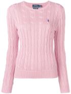 Polo Ralph Lauren Logo Cable Knit Sweater - Pink