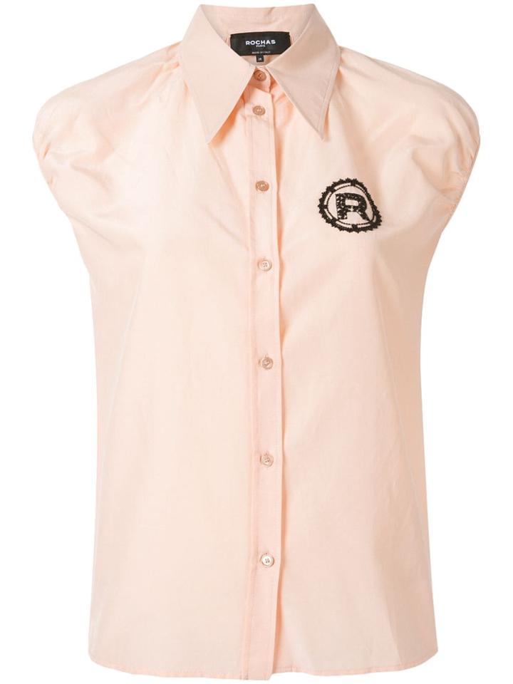 Rochas Beaded Logo Sleeveless Shirt - Pink