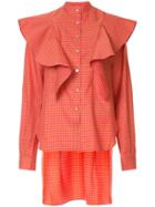 Irene Gingham-print Ruffled Shirt - Multicolour