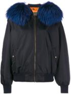 Mr & Mrs Italy Detachable Trim Bomber, Women's, Size: S, Blue, Polyamide/polyurethane/racoon Fur/viscose