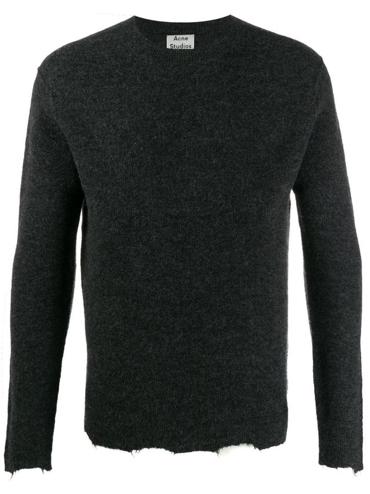 Acne Studios Distressed Trim Jumper - Grey
