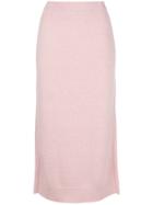 Pringle Of Scotland Knitted Midi Skirt - Pink