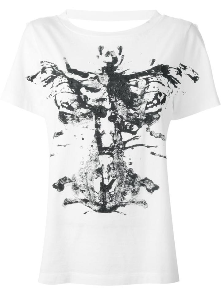 Maison Margiela Printed Cut-out T-shirt, Women's, Size: Small, White, Cotton