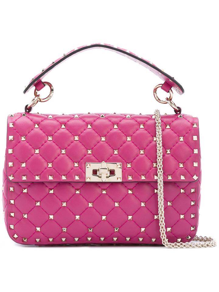 Valentino - Valentino Garavani Rockstud Spike Crossbody Bag - Women - Calf Leather - One Size, Women's, Pink/purple, Calf Leather