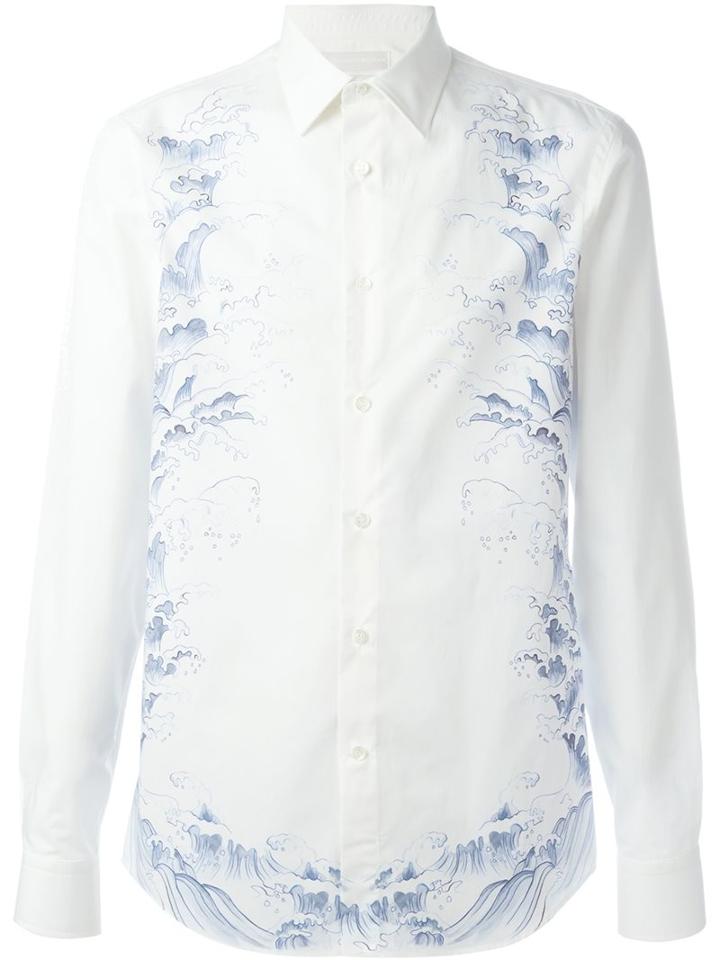 Alexander Mcqueen - Wave Print Shirt - Men - Cotton - 48, White, Cotton