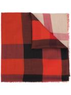 Burberry Signature Print Scarf, Men's, Red, Silk/wool/modal/cashmere