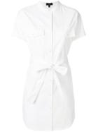 Theory Band Collar Shirt Dress - White