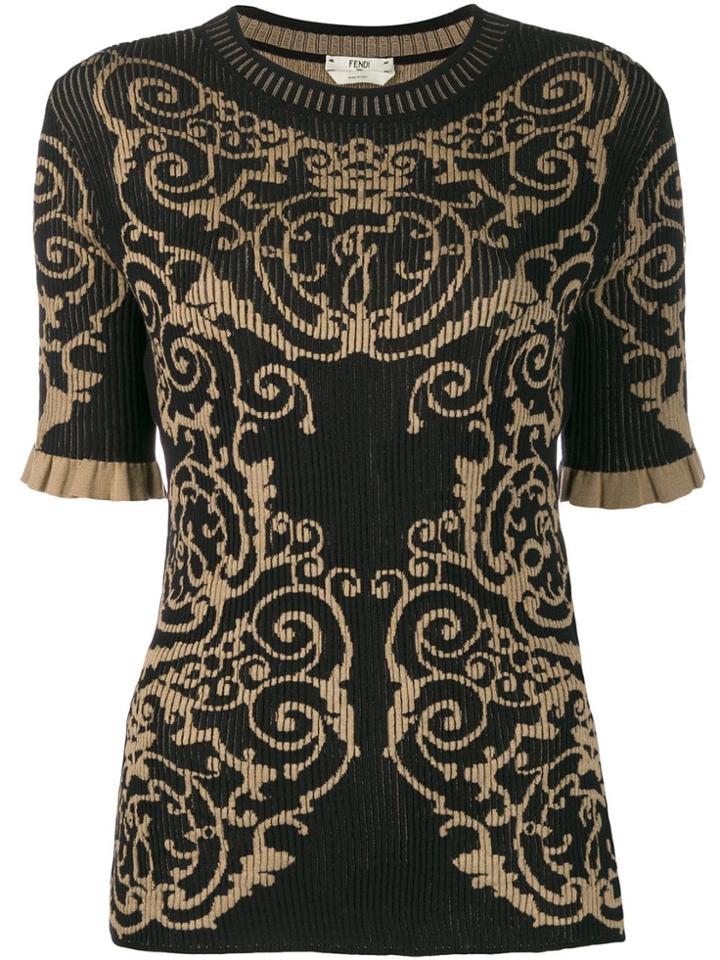 Fendi Knitted Brocade Shirt - Black