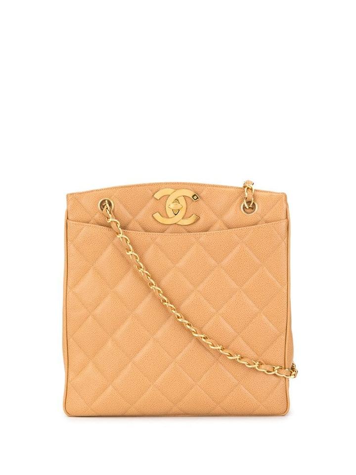 Chanel Pre-owned Cc Quilted Tote Bag - Brown