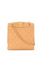 Chanel Pre-owned Cc Quilted Tote Bag - Brown