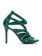 Zeferino Leather Strappy Sandals - Green