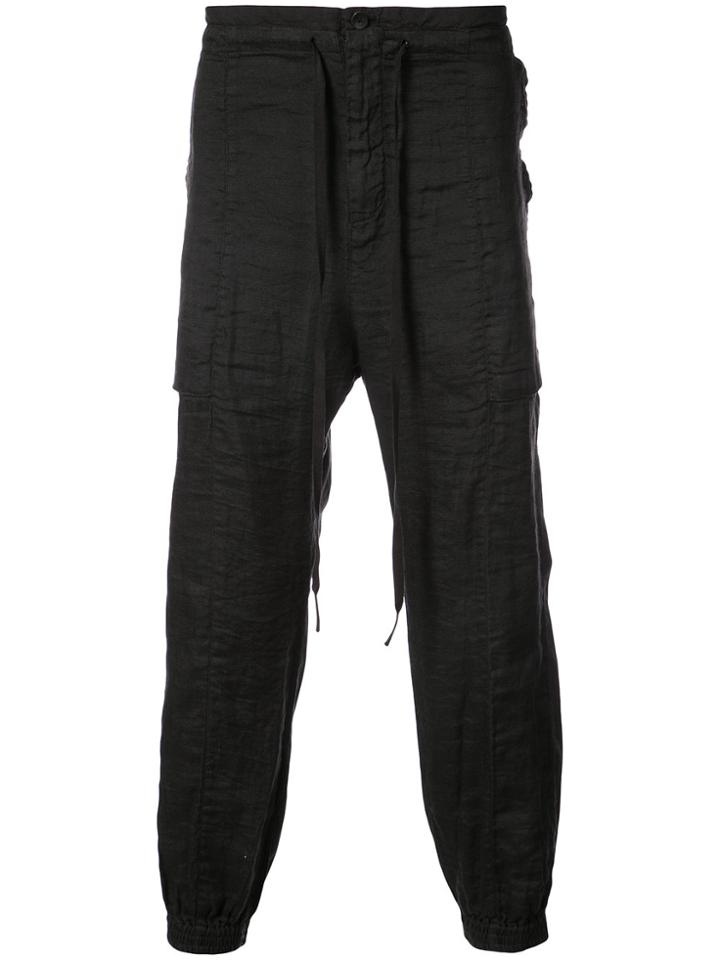 The Viridi-anne Ribbed Cuff Trousers - Black