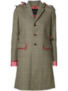 Undercover Check Print Bow Detail Coat