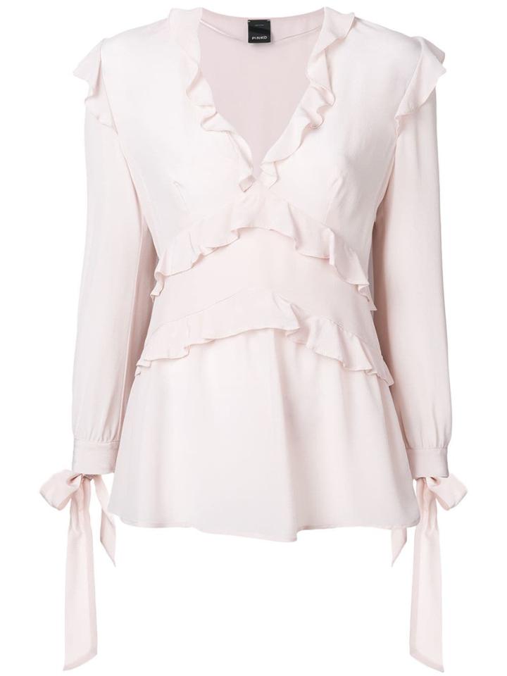 Pinko Ruffle Trim Long-sleeve Blouse