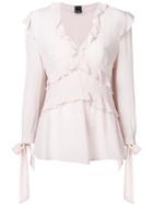 Pinko Ruffle Trim Long-sleeve Blouse