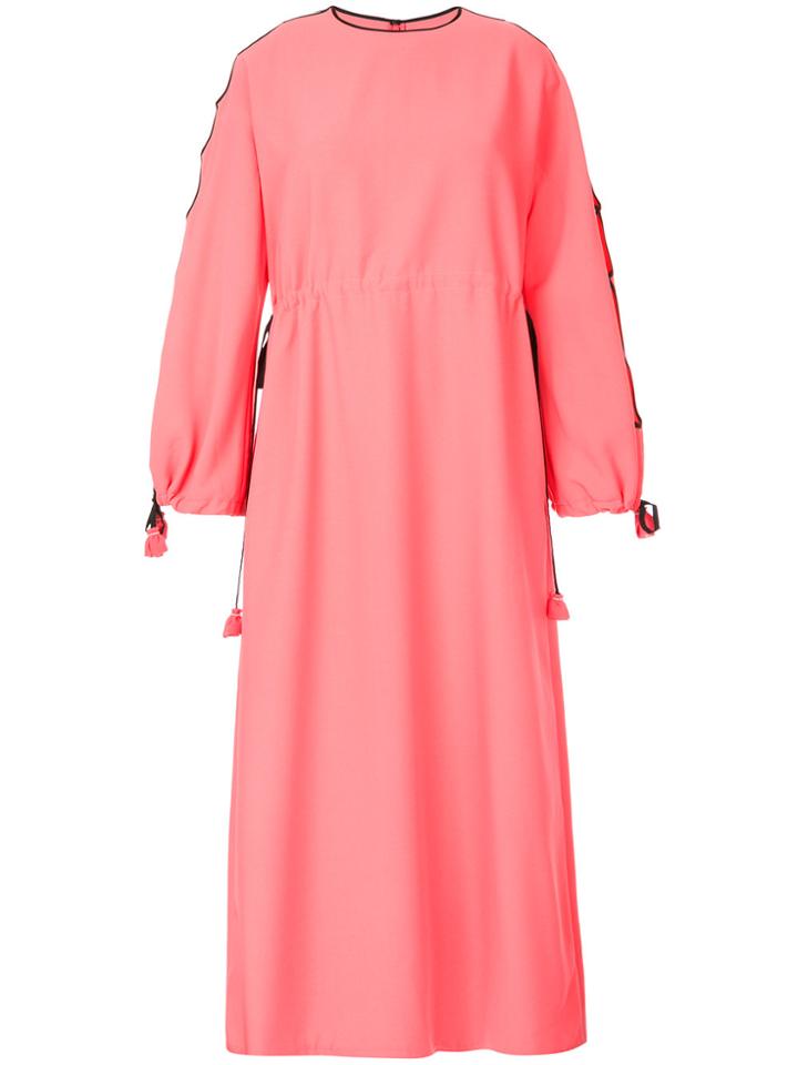 Huishan Zhang Embroidered Sleeves Dress - Pink & Purple