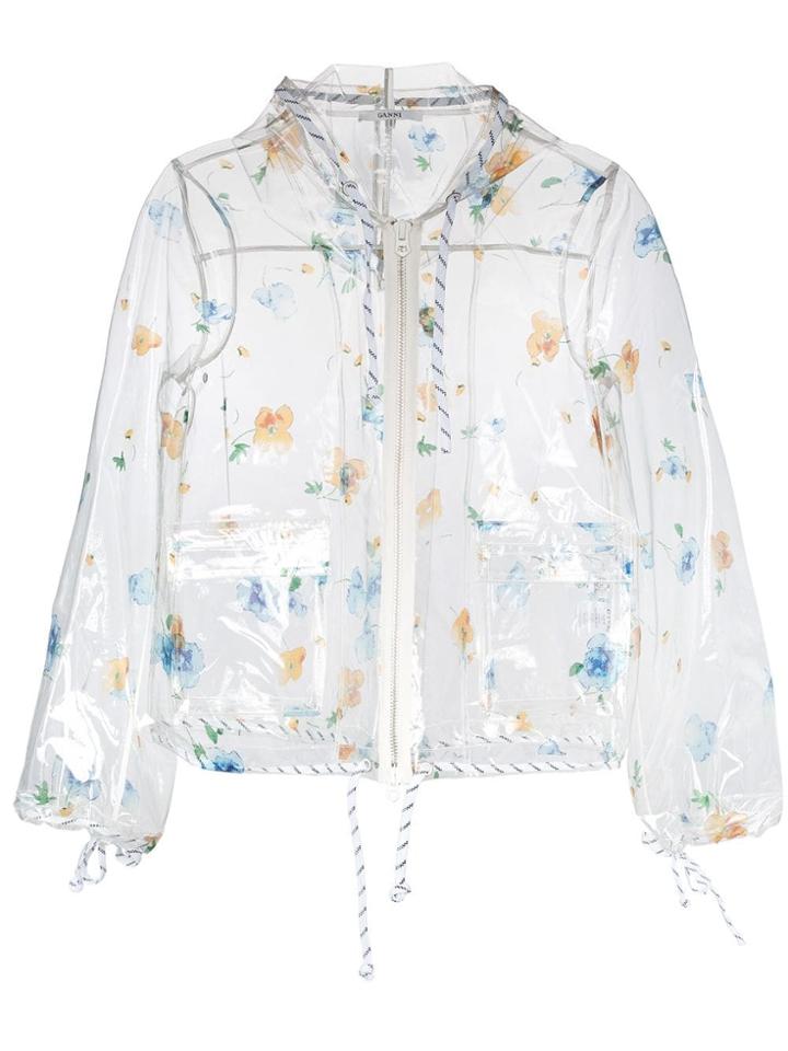 Ganni Floral Rain Jacket - Nude & Neutrals