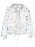Ganni Floral Rain Jacket - Nude & Neutrals