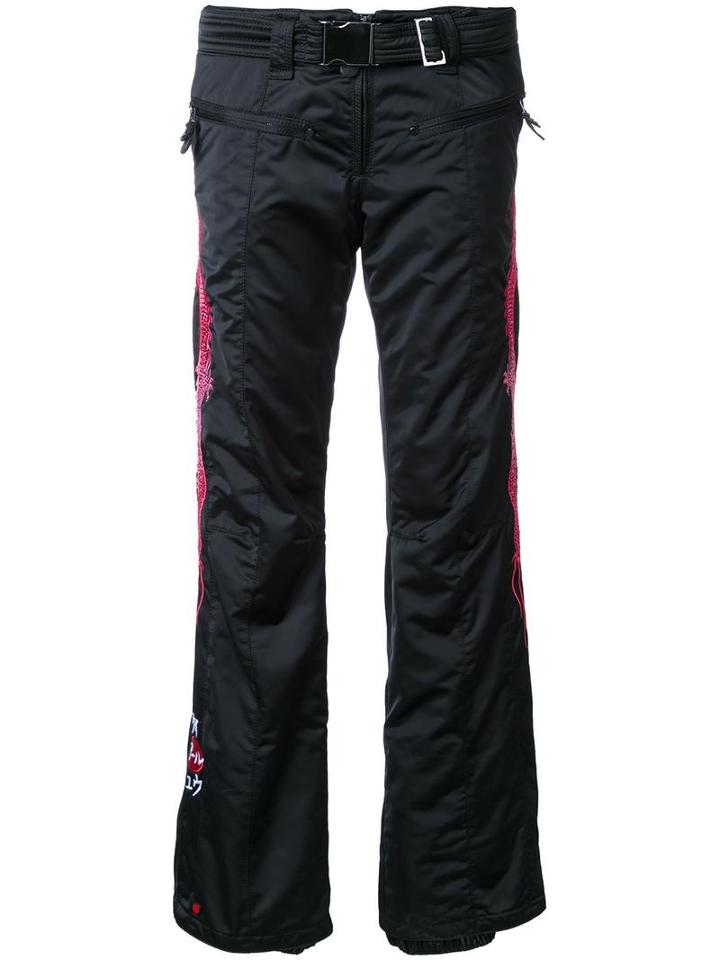 Kru Embroidered Dragon Trousers, Women's, Size: Large, Black, Polyester