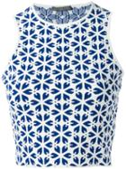 Alexander Mcqueen Embossed Cut Out Flower Jacquard Tank Top