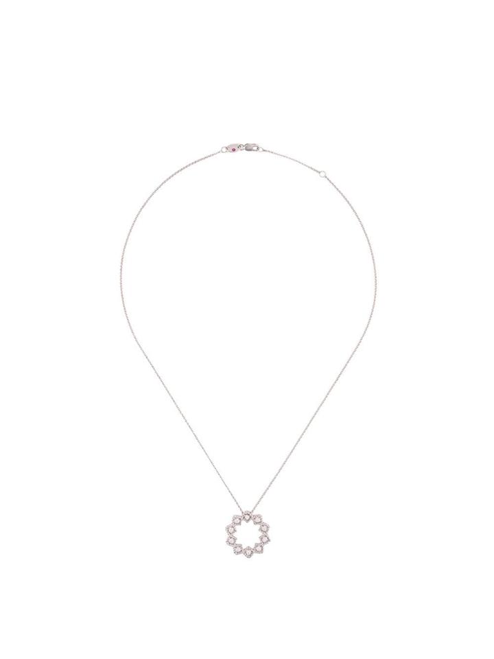 Roberto Coin 18kt White Gold Roman Barocco Diamond And Ruby Pendant