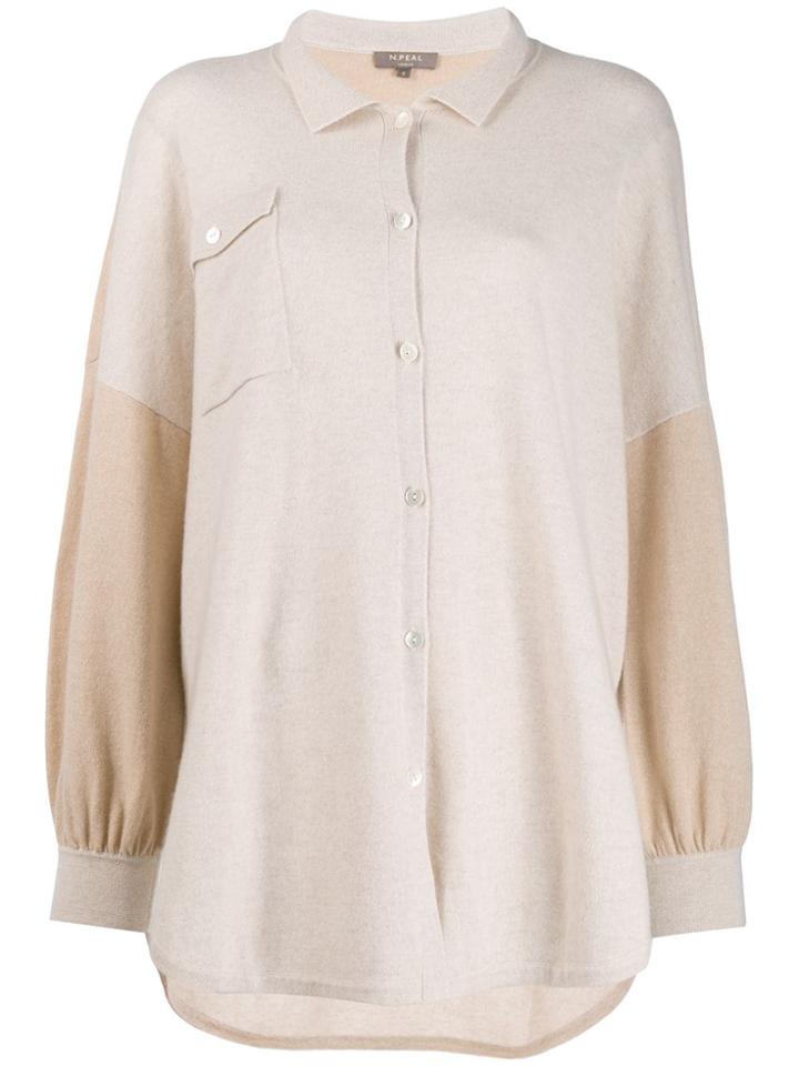 N.peal Colour Blocked Knit Shirt - Neutrals