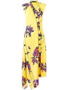 Proenza Schouler Asymmetric Floral Maxi Dress - Yellow & Orange