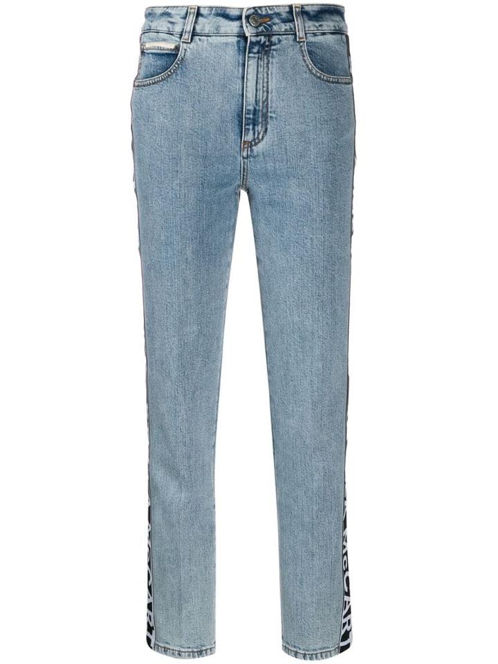 Stella Mccartney High Waist Logo Jeans - Blue