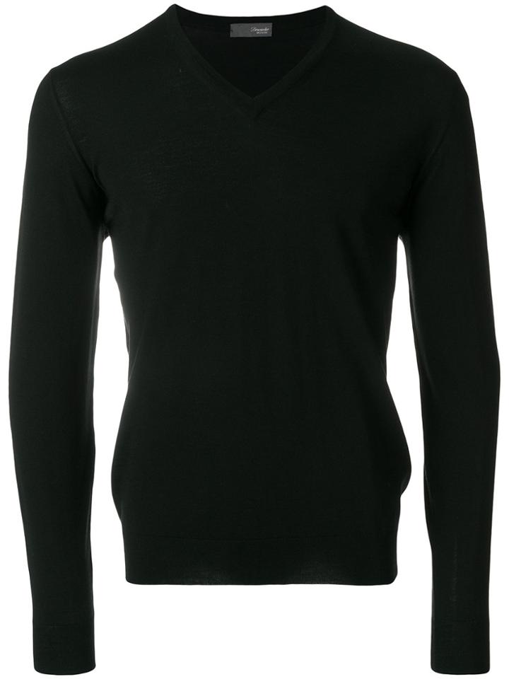 Drumohr V-neck Jumper - Black