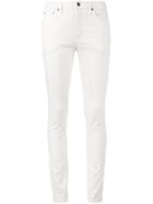 Saint Laurent White Mid Rise Skinny Jeans
