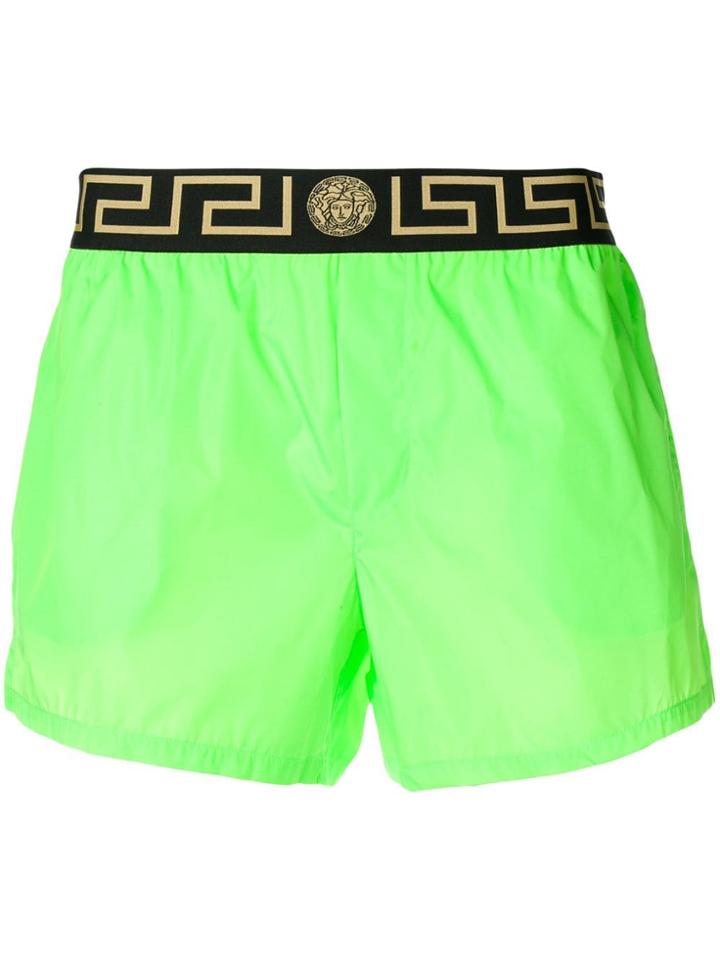 Versace Greca Border Swim Shorts - Green