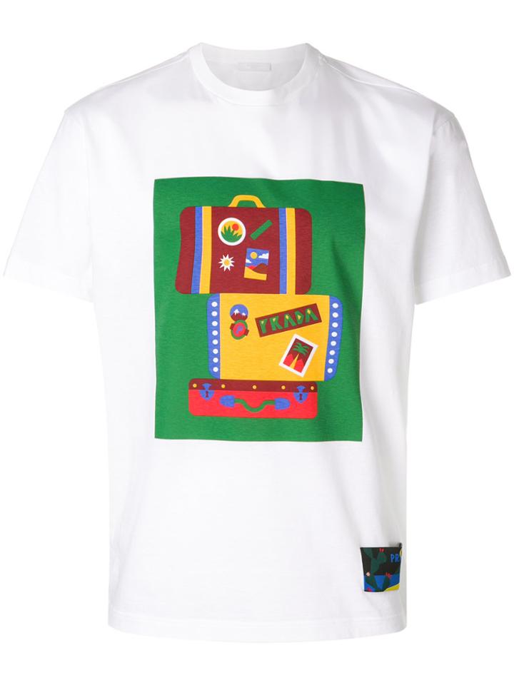 Prada Suitcase Printed T-shirt - White