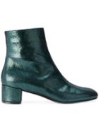 L'autre Chose Zipped Ankle Boots - Green