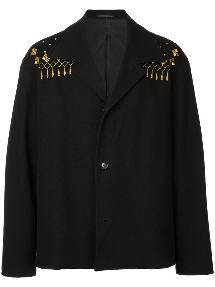 Yohji Yamamoto Vintage Embroidered Short Coat - Black