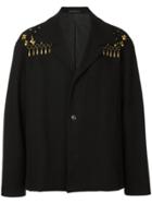 Yohji Yamamoto Vintage Embroidered Short Coat - Black