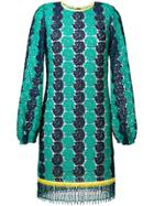 Emilio Pucci Embellished Floral Lace Dress - Green
