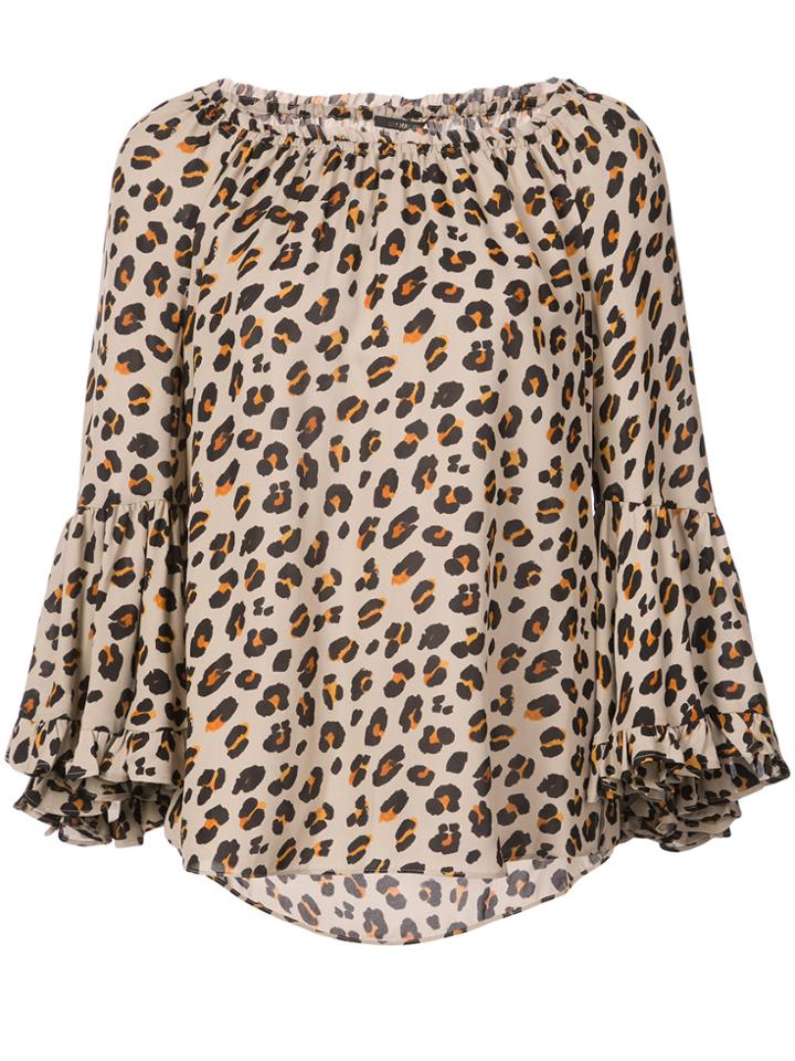Kobi Halperin Leopard Off-the-shoulder Blouse - Nude & Neutrals