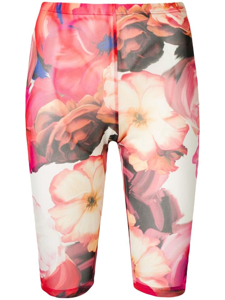 Msgm Floral Cycling Shorts - Pink