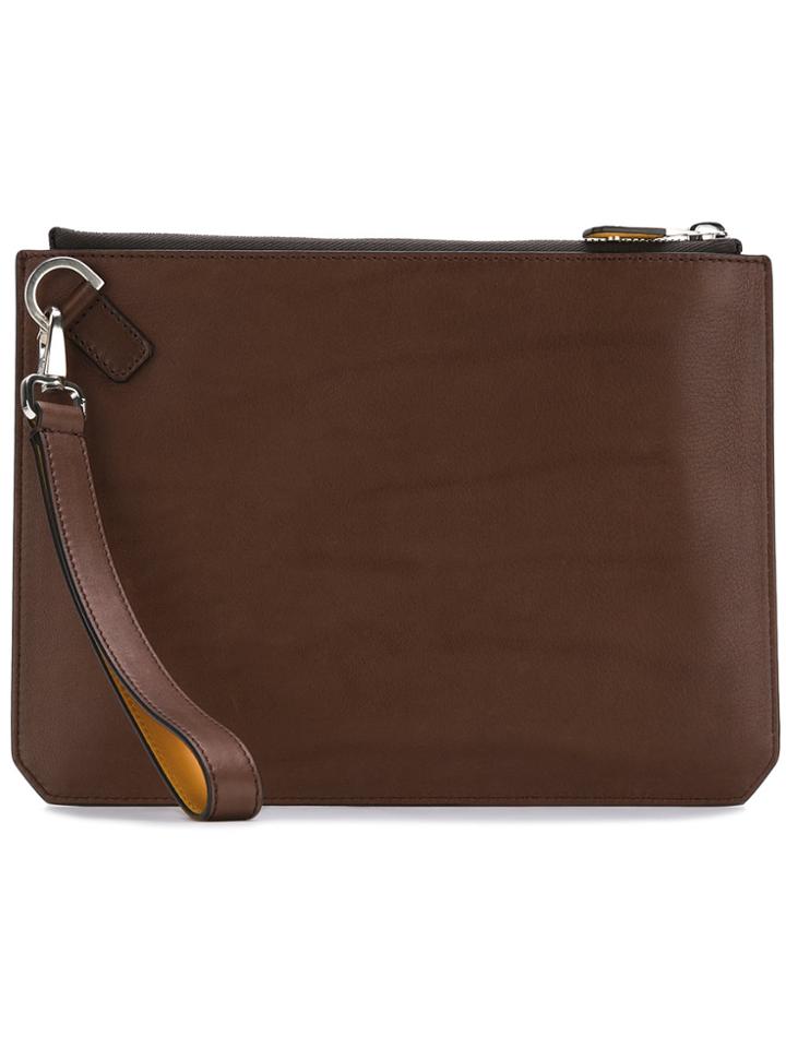 Salvatore Ferragamo Wrist Strap Clutch - Brown