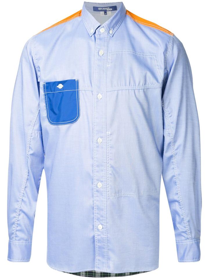 Junya Watanabe Man Contrast Tartan Shirt - Blue