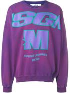 Msgm Washed Logo Sweatshirt - Purple