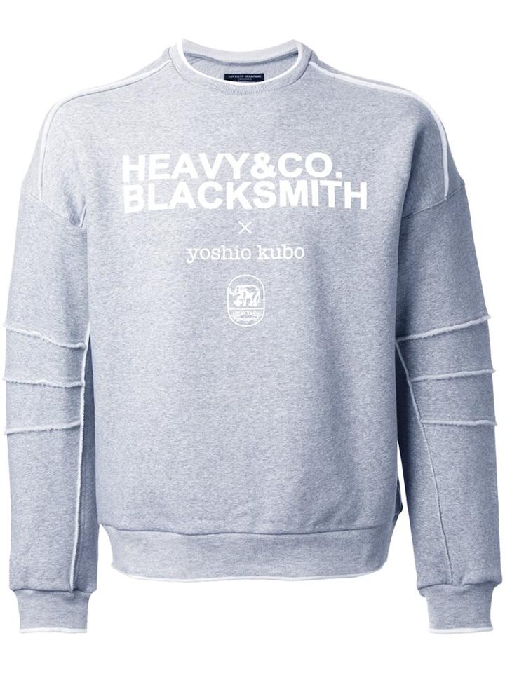 Yoshio Kubo Logo Print Sweatshirt, Men's, Size: 1, Grey, Cotton/acrylic/polyurethane