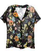 Moschino Vintage Floral Print Shirt, Women's, Size: 42, Black